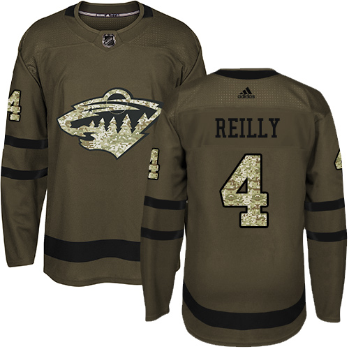 Adidas Wild #4 Mike Reilly Green Salute to Service Stitched NHL Jersey